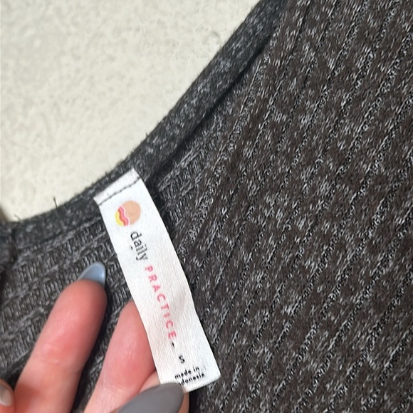 Anthropologie Daily Practice Barre Midi Dress Knit Sweater Dress Carbon SML - Picture 9 of 11